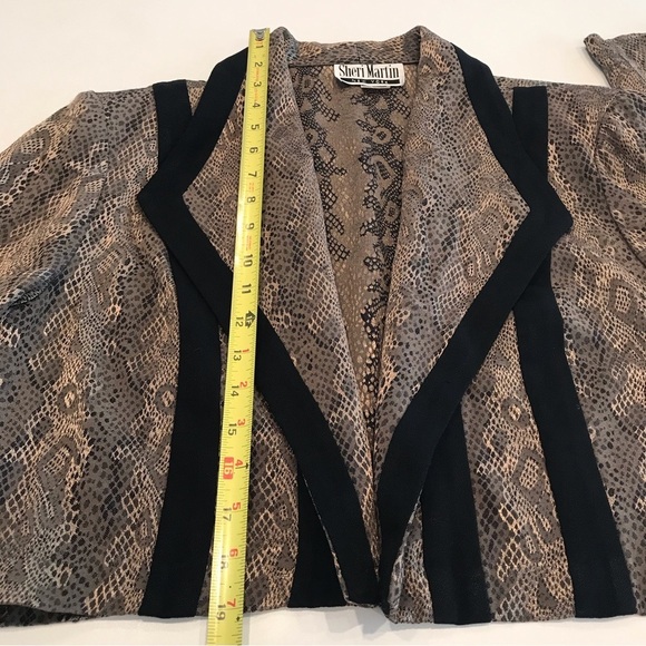Rare Vtg Sheri Martin Sz 14 Jacket Blazer Cropped Snake Skin Black Trim Accent - Picture 4 of 8